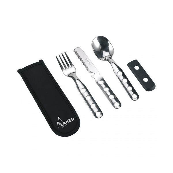 Stainless steel cutlery 3 pcs. with neoprene cover Stainless steel cutlery 3 pcs. with neoprene cover