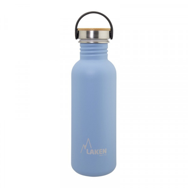 Basic Steel Bottle 750ml ,Bamboo S/S Cap - Blue Basic Steel Bottle 750ml ,Bamboo S/S Cap - Blue